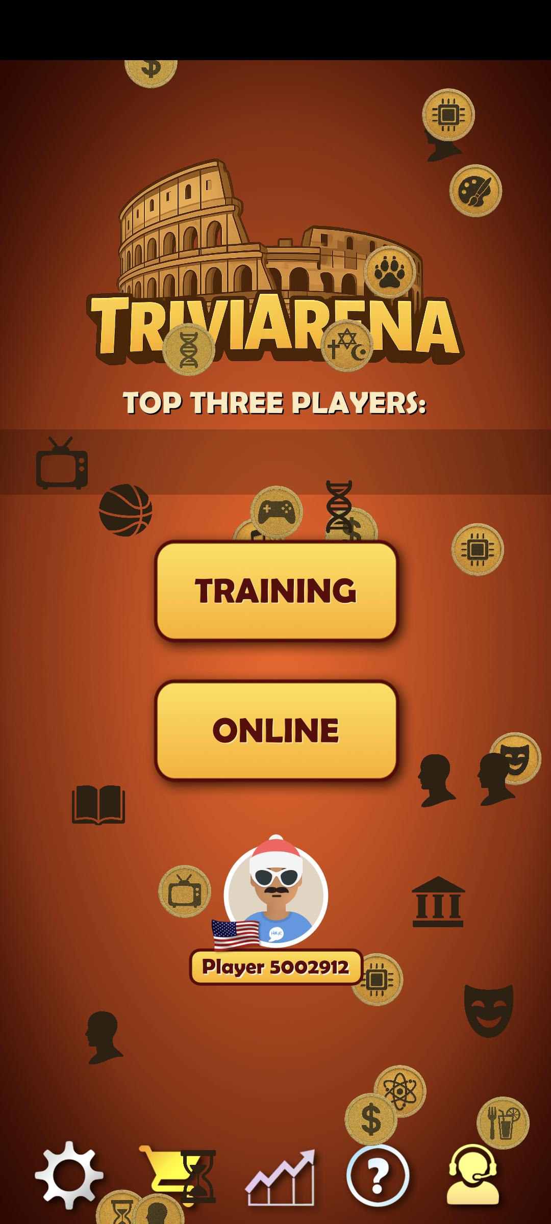 TriviArena Main Menu