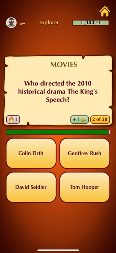 Triviarena movies question